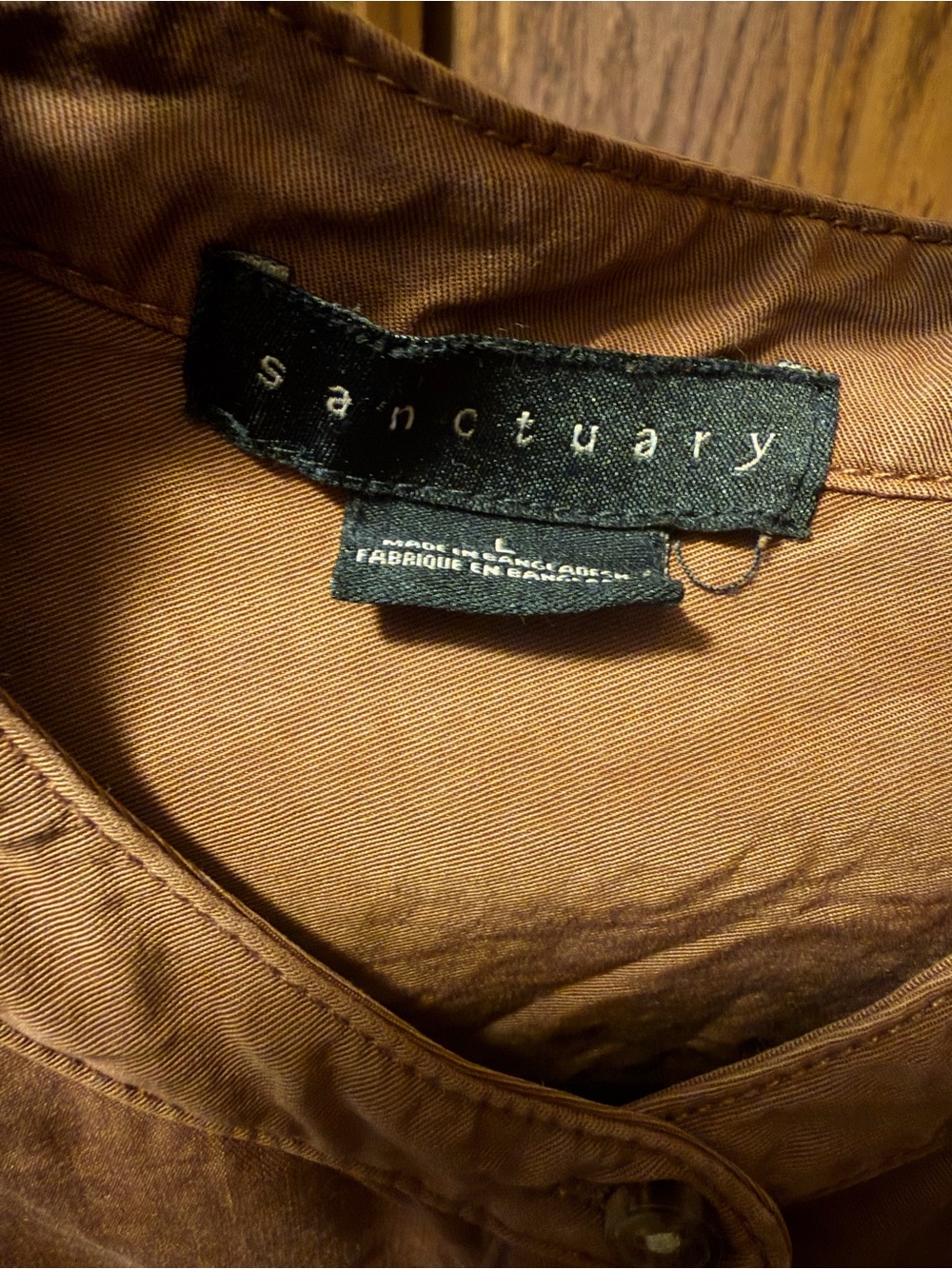 Sanctuary Rust-Colored Short Sleeve Button Down Top - Picture 3 of 3